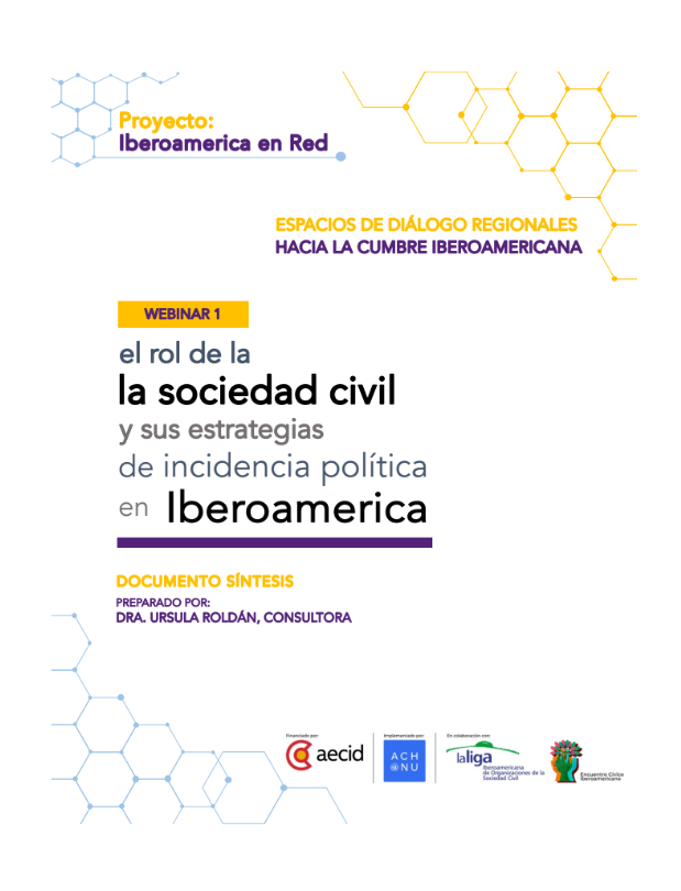 Dossier Webinario 1. El rol de la sociedad civil y sus estrategias de incidencia política en Iberoamérica