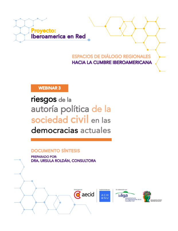 Dossier Webinario 3. Riesgos de la autoría política de la sociedad civil en las democracias actuales